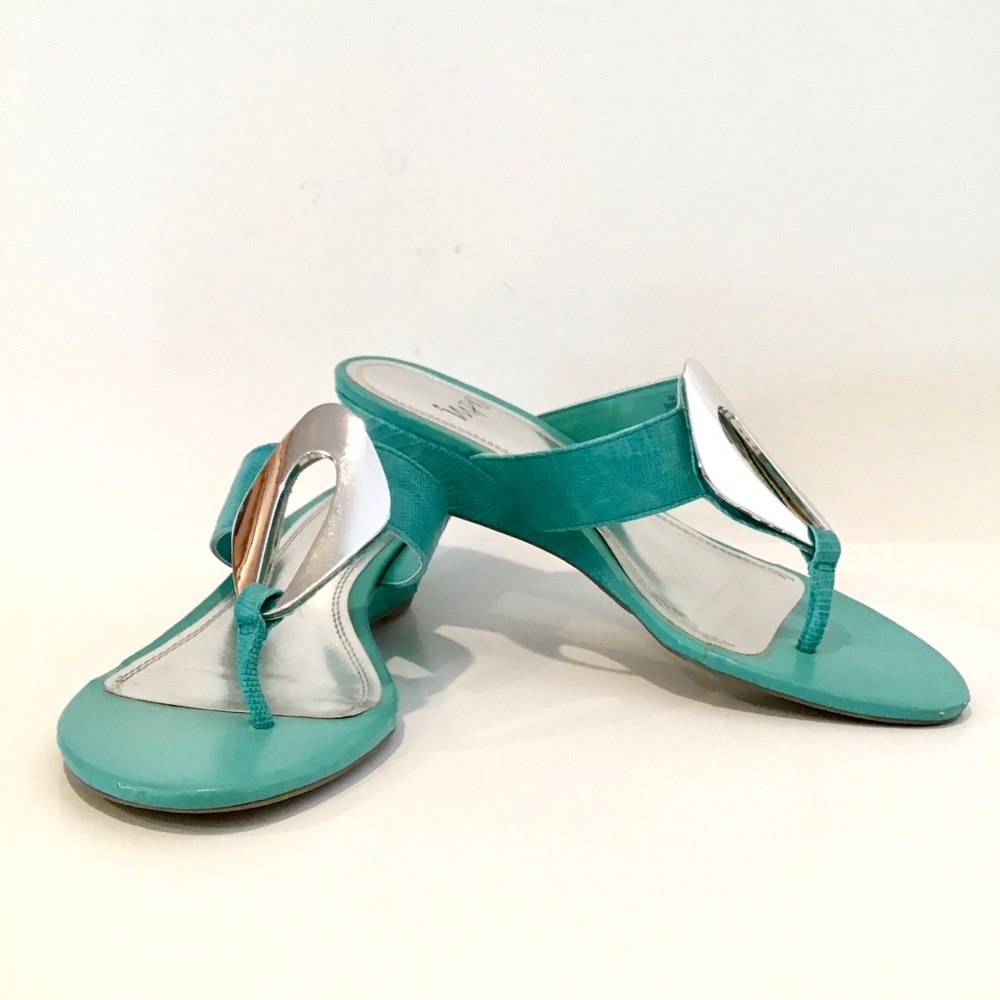 IMPO TURQUOISE & SILVER SANDALS